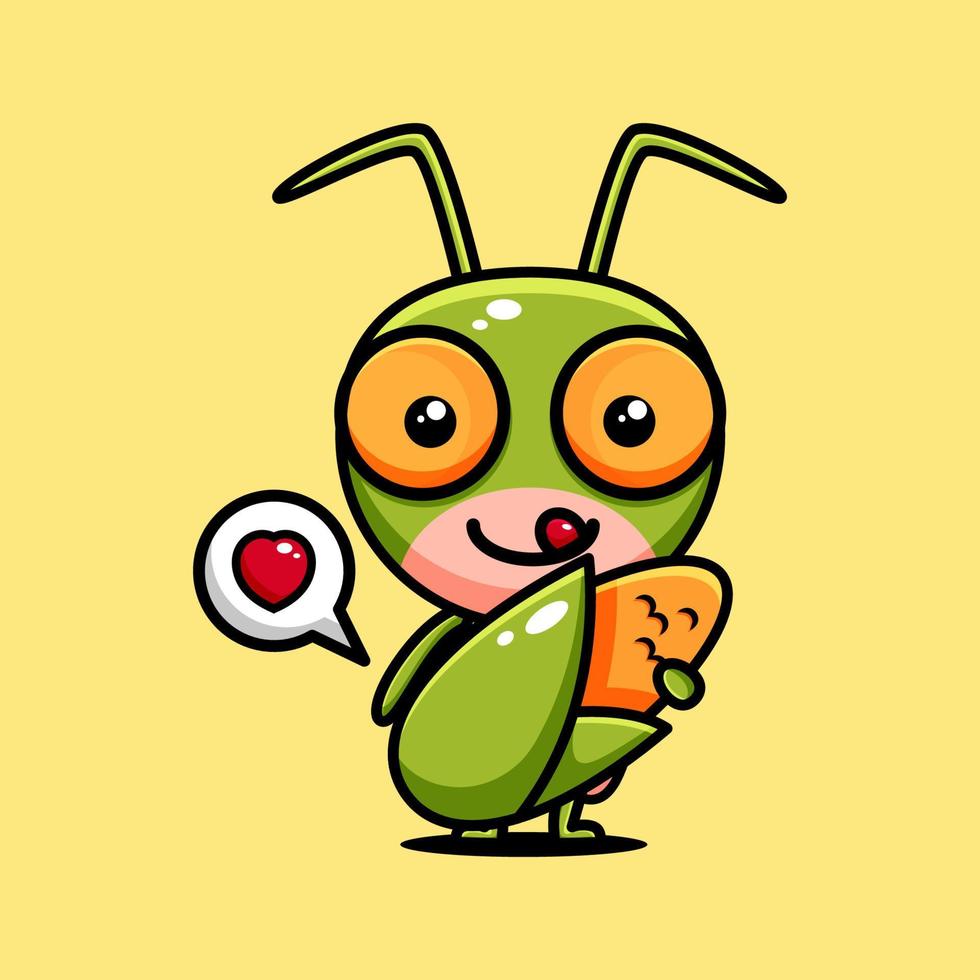 cute grasshopper character design themed corn vector