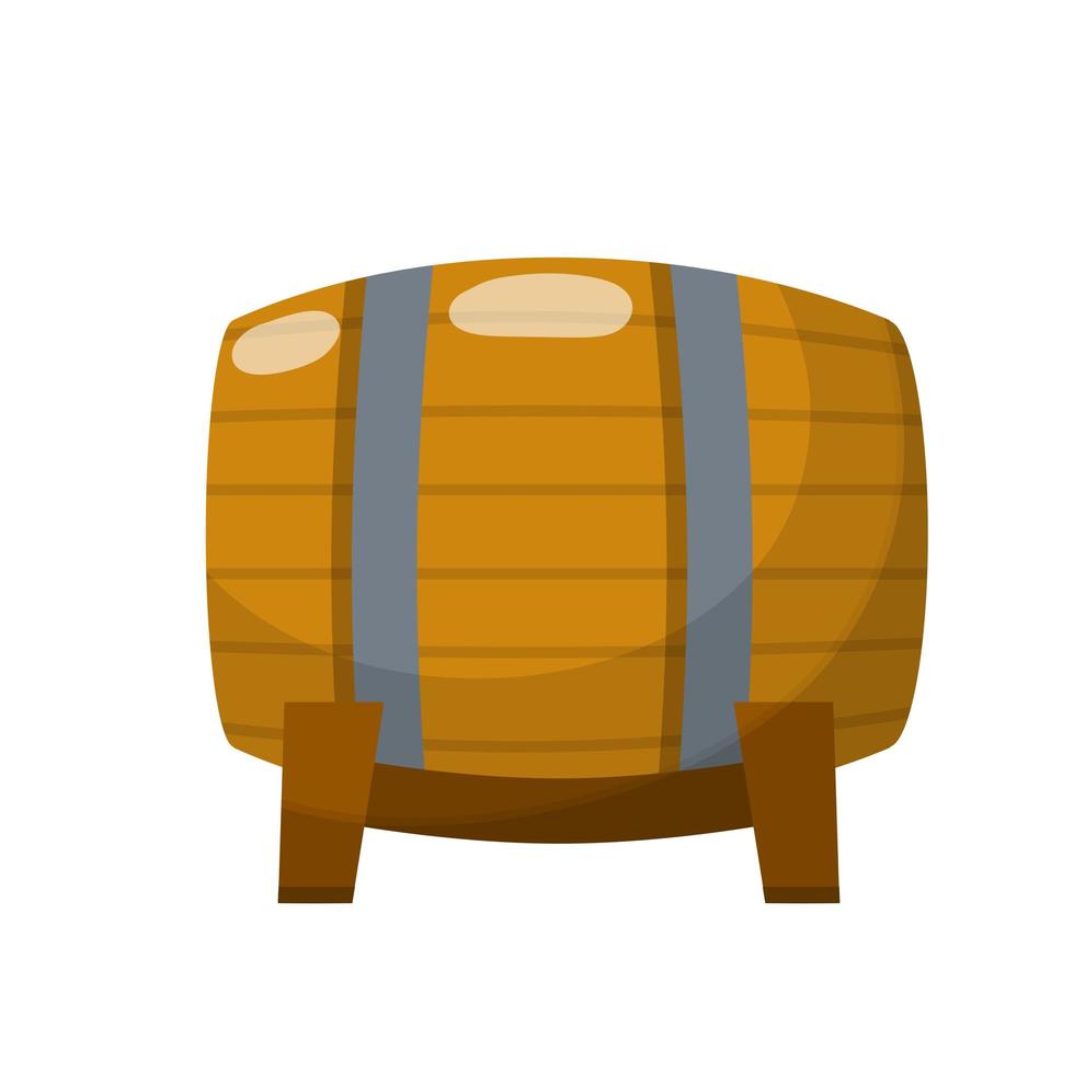 Barrel. Element of village and middle ages. Brewing and winemaking. vector