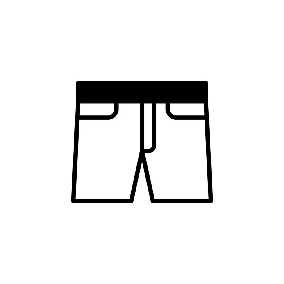 Shorts, Casual, Pants Solid Line Icon Vector Illustration Logo Template. Suitable For Many Purposes.