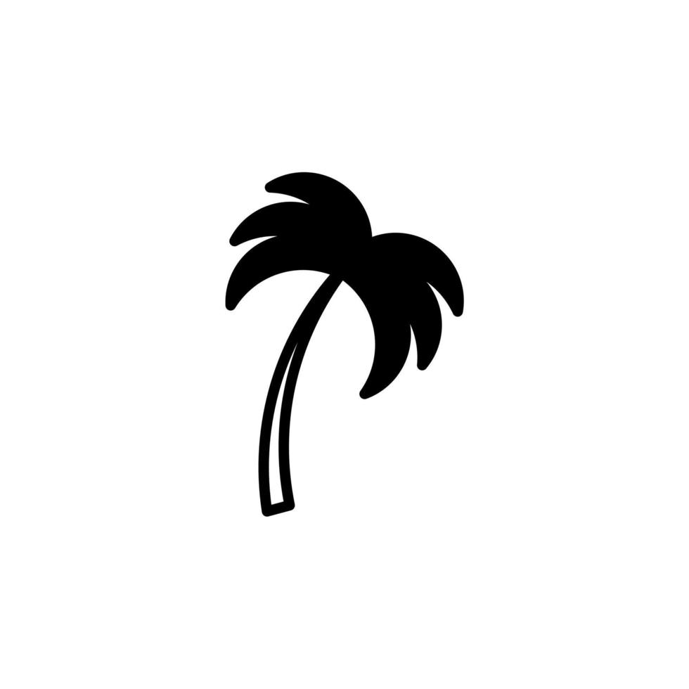 Palm, Coconut, Tree, Island, Beach Solid Line Icon Vector Illustration Logo Template. Suitable For Many Purposes.