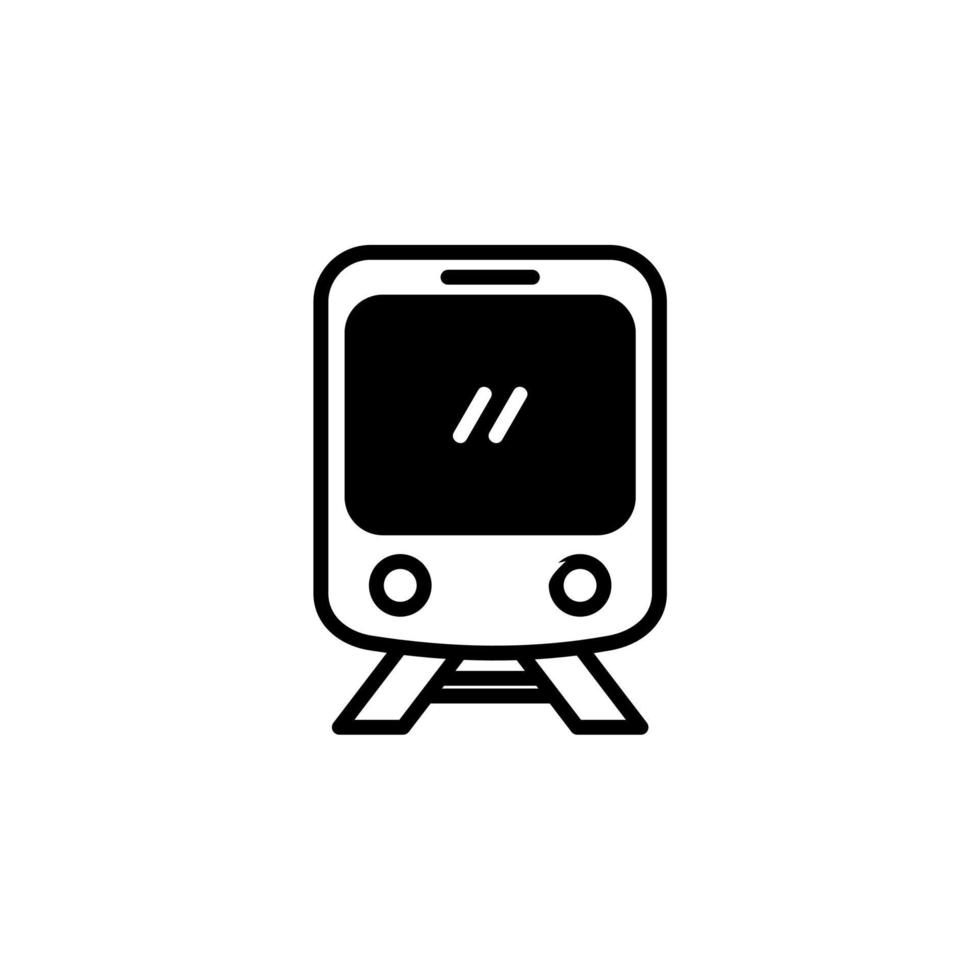Train, Locomotive, Transport Solid Line Icon Vector Illustration Logo Template. Suitable For Many Purposes.