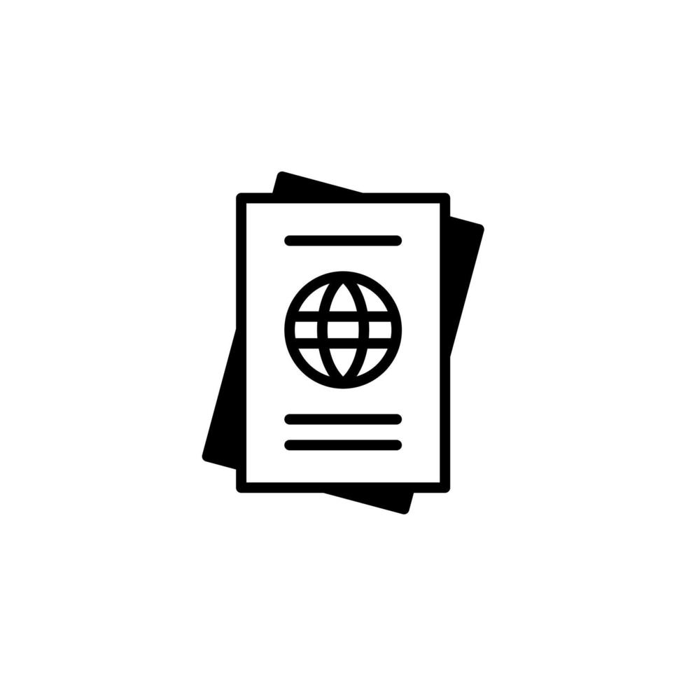 Passport, Travel, Business Solid Line Icon Vector Illustration Logo Template. Suitable For Many Purposes.