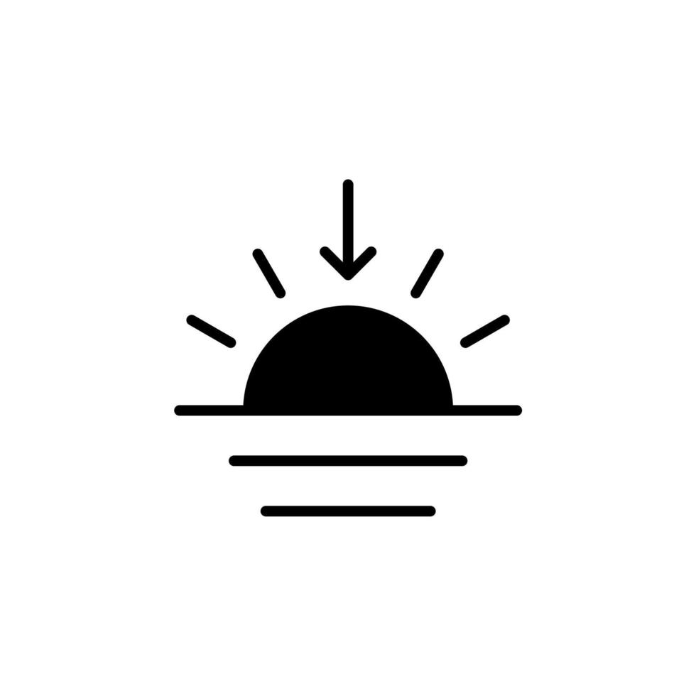 Sunrise, Sunset, Sun Solid Line Icon Vector Illustration Logo Template. Suitable For Many Purposes.