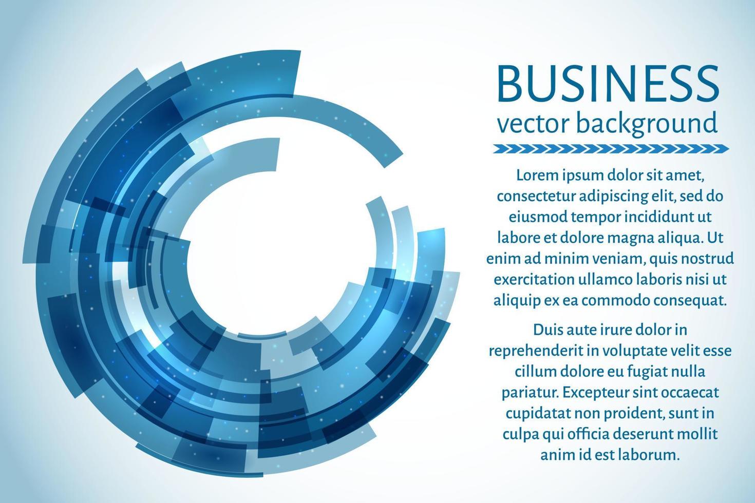 Blue circle business background. Technology concept. Easy to edit design template. Vector illustration.