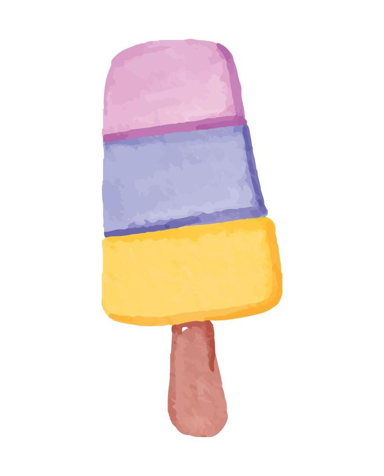 Popsicle Illustration with Watercolor Style vector