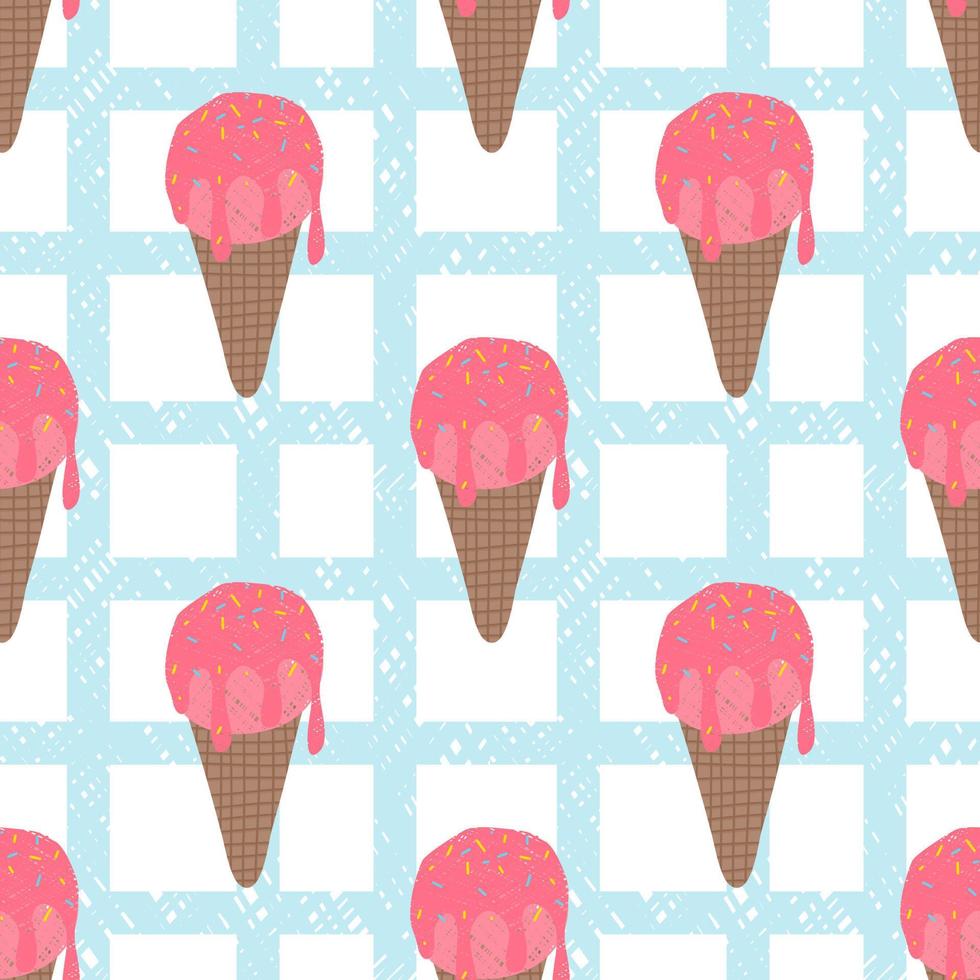 papel tapiz transparente con helado. decorar el patrón de almohadas, cortinas, botellas, ropa de cama, mantas, paredes, papel de regalo o patrones de tela. vector