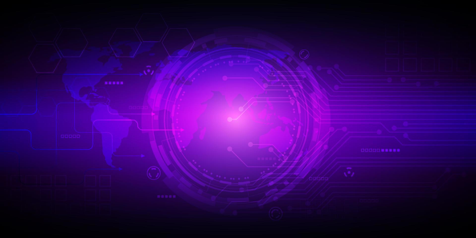 Dark purple tones abstract background technology global communication digital era,vector illustration. vector