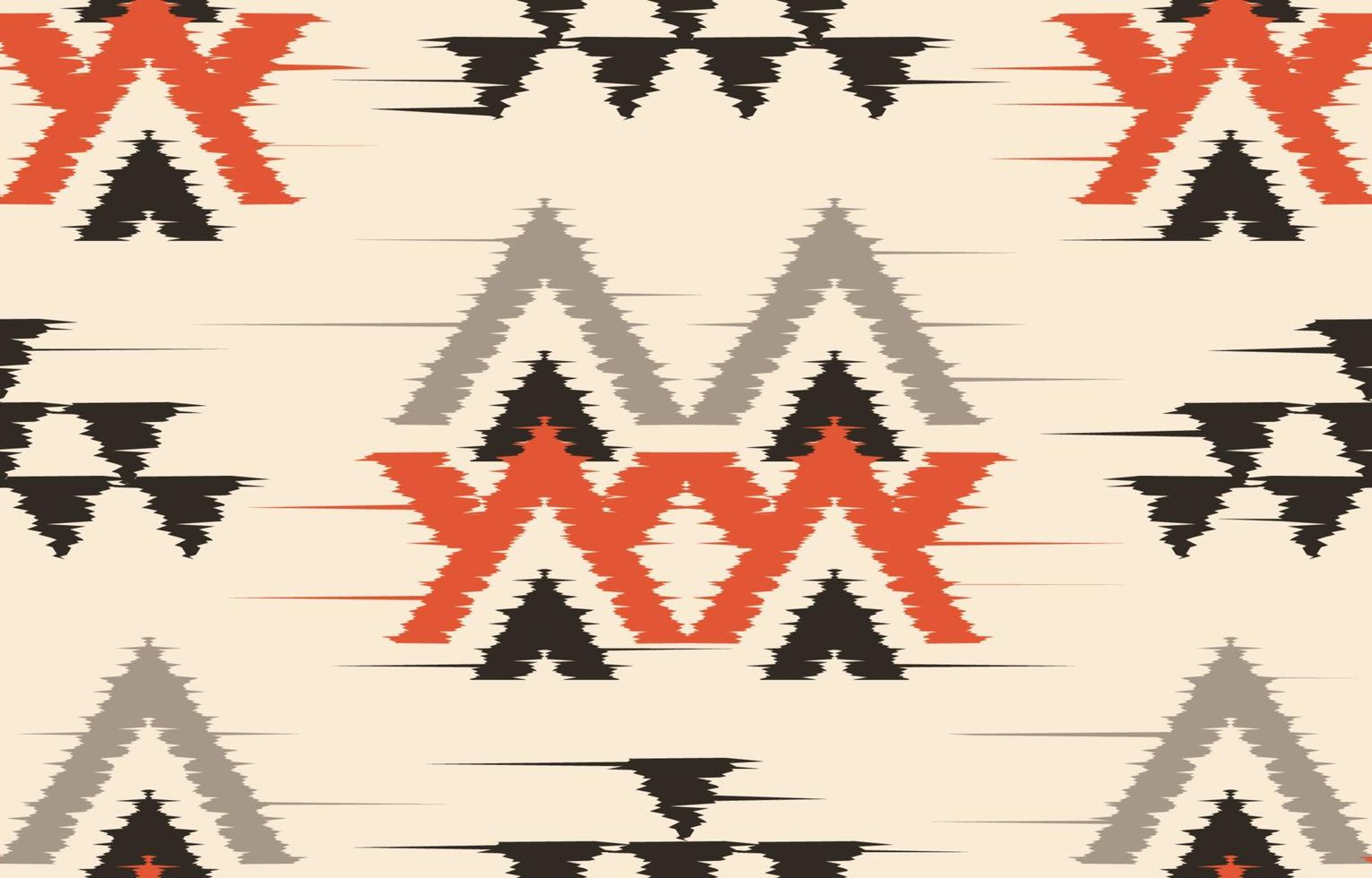 arte abstracto étnico ikat. patrón impecable en estilo tribal, bordado folclórico y mexicano. estampado de adornos de arte geométrico azteca.diseño para alfombras, papel pintado, ropa, envoltura, tela, cubierta, textil vector