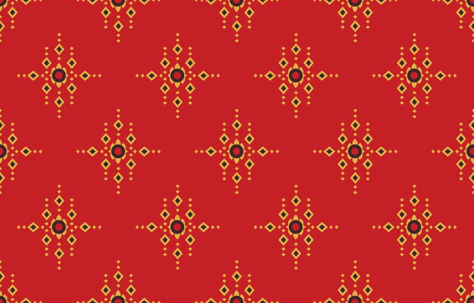 red ethnic handmade border beautiful art. Navajo seamless pattern in tribal, folk embroidery, Mexican, Peruvian, Indian, Moroccan, Turkey, and Uzbek style. Aztec motif geometric art ornament print. vector