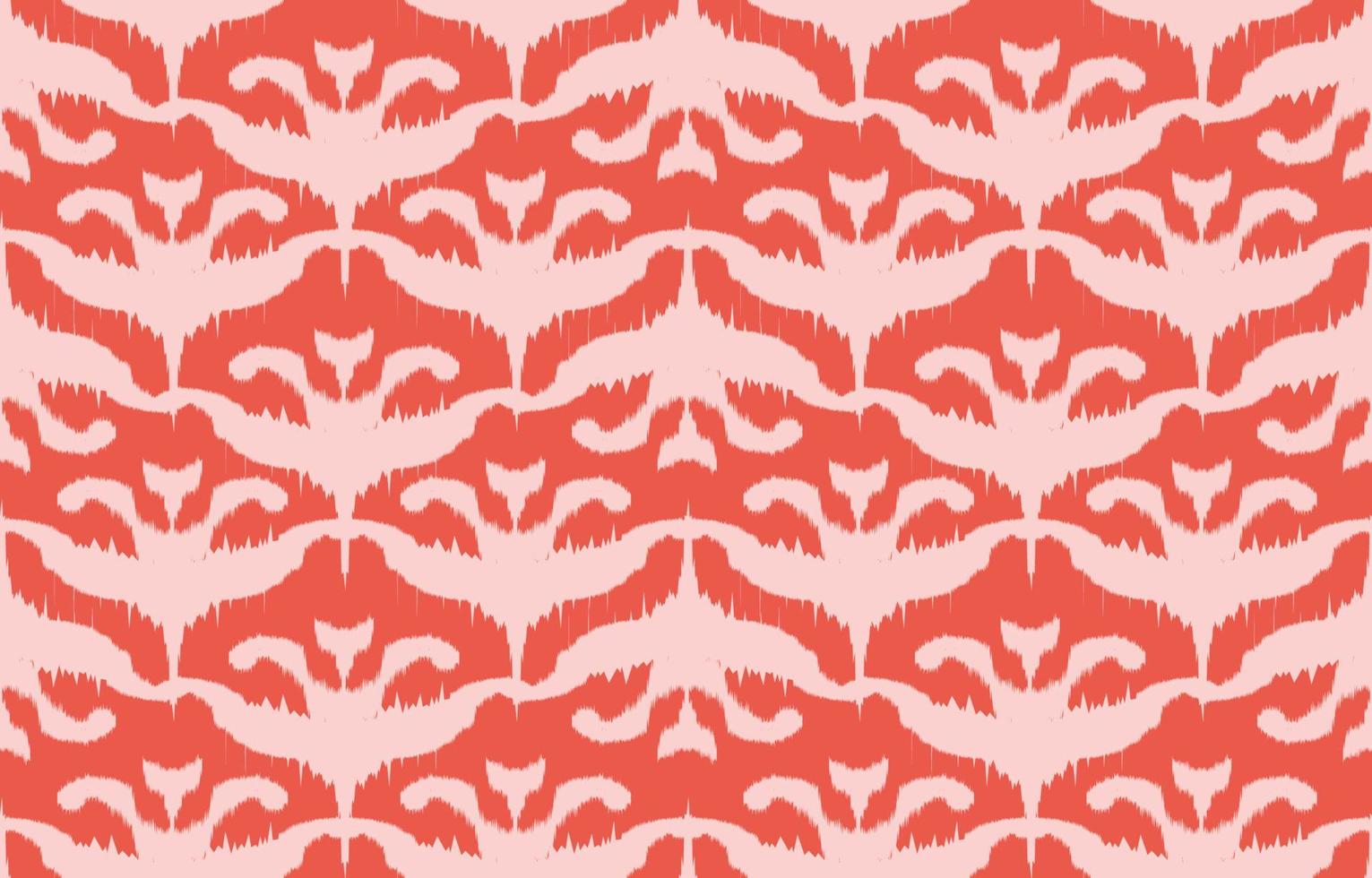 hermoso motivo rojo étnico ikat floral. patrón marroquí sin costuras en estilo tribal, bordado popular italiano, indio, pavo. estampado de adornos de arte geométrico peruano. diseño texturizado para moqueta, tela. vector