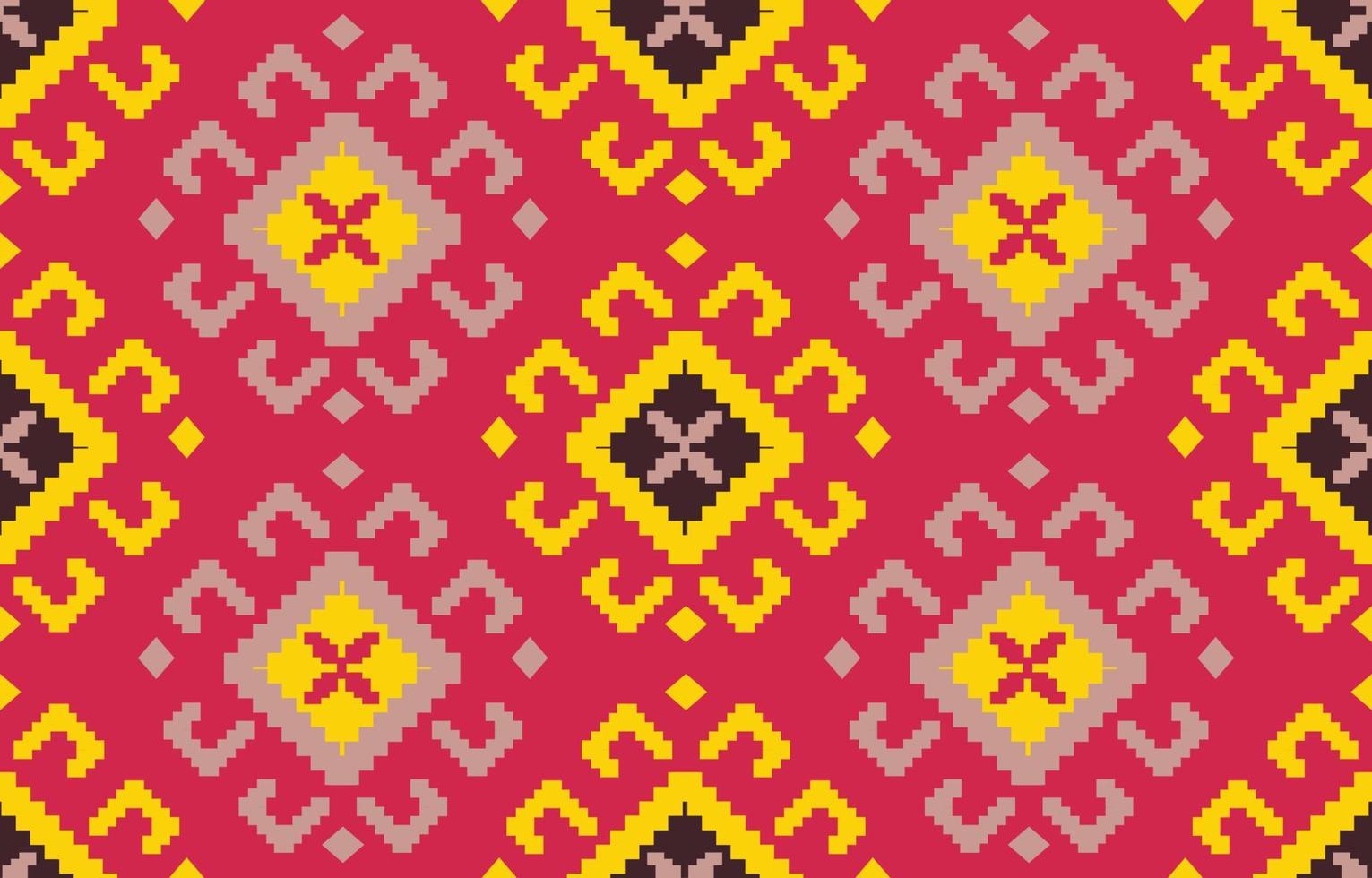 Pink ethnic handmade border beautiful art. Navajo seamless pattern in tribal, folk embroidery, Mexican, Peruvian, Indian, Moroccan, Turkey, and Uzbek style. Aztec motif geometric art ornament print. vector