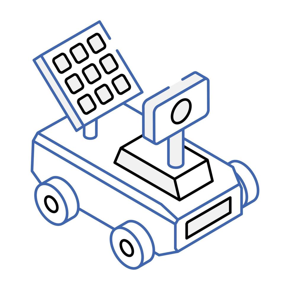 Carefully crafted isometric icon of moon vehicle vector