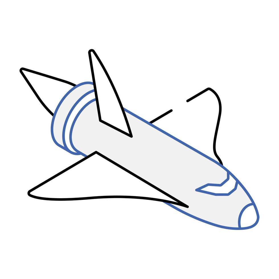 Modern outline isometric icon of spaceship vector