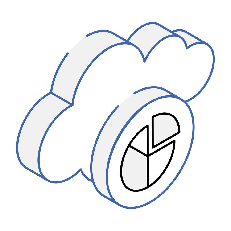 A cloud analytics isometric icon vector