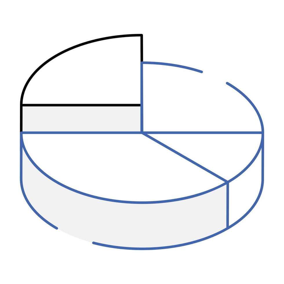 Modern isometric icon of pie graph vector
