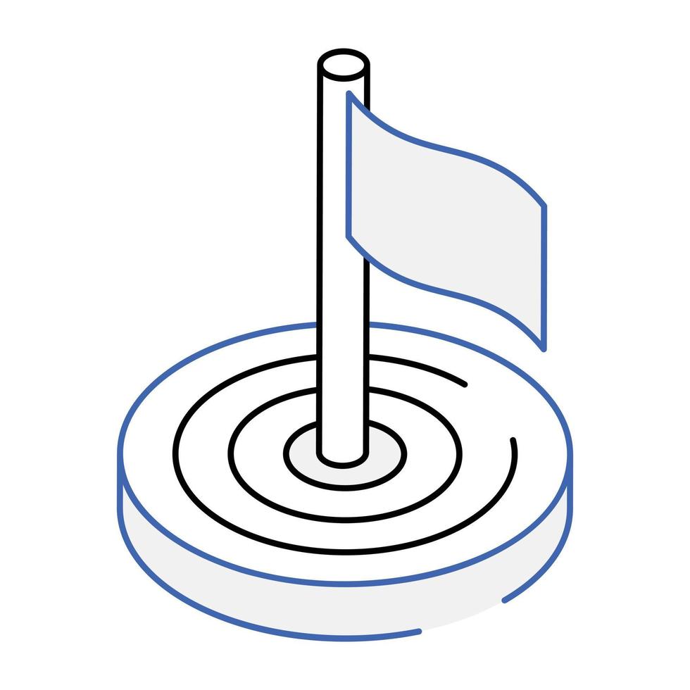 Isometric editable icon of flagpole vector