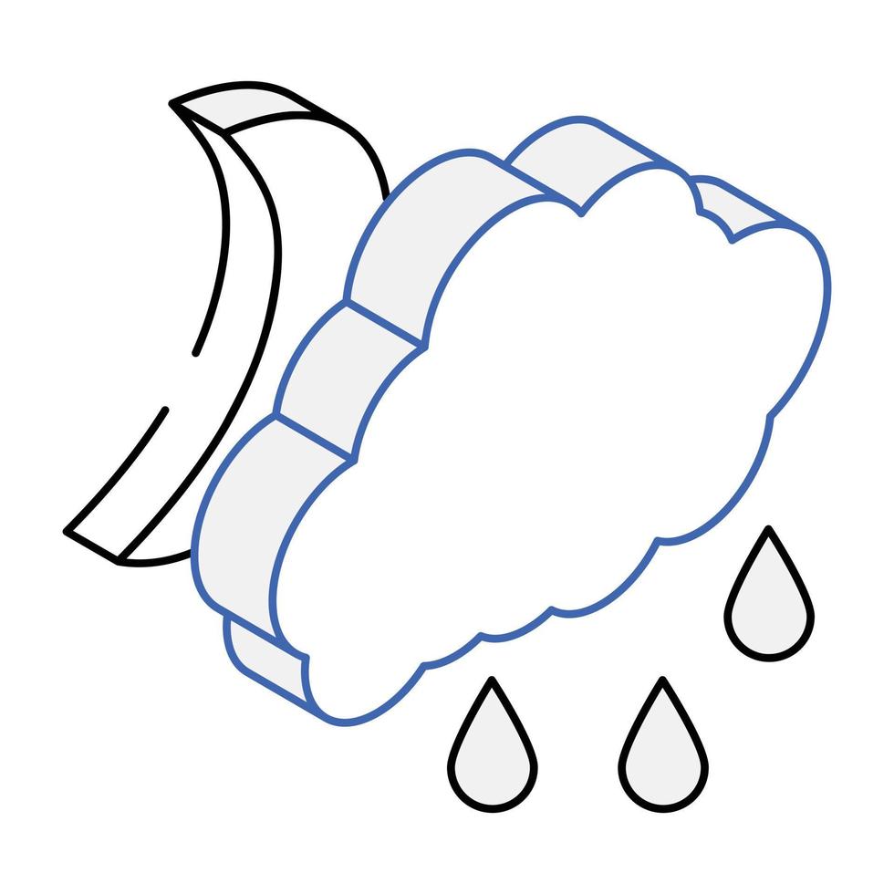 Extreme weather condition, icon of thunderstorm vector