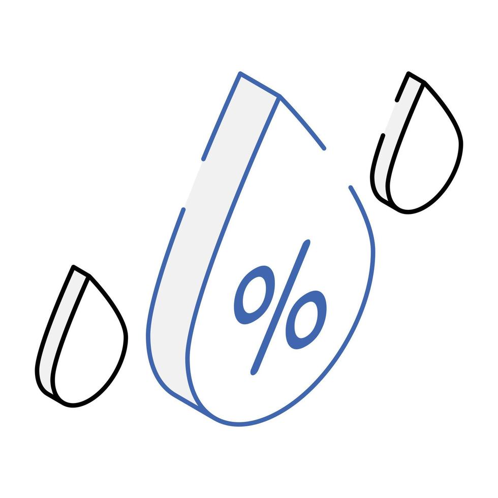 An icon of humidity isometric outline design vector