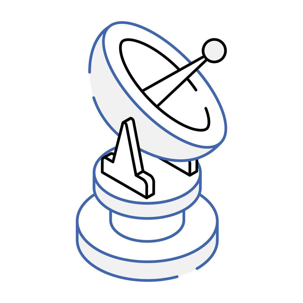Check this isometric icon of parabolic dish vector