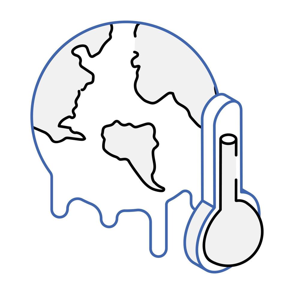 Download isometric icon of global warming vector
