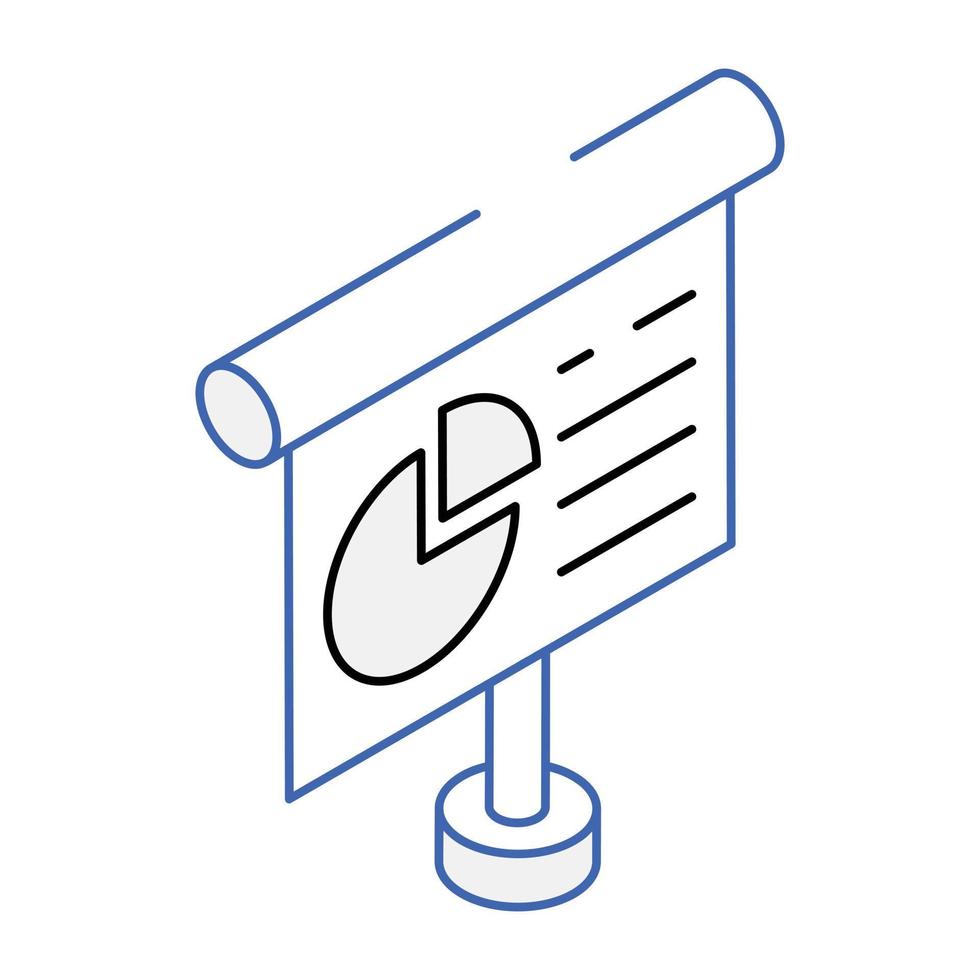 Modern isometric icon of business presentation vector