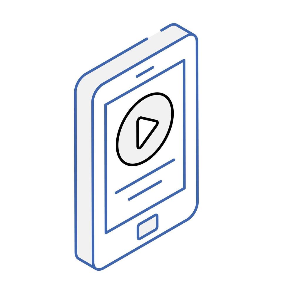 An icon of video player isometric design vector