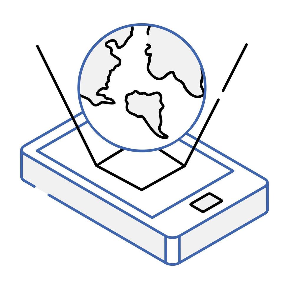 An icon of hologram isometric vector