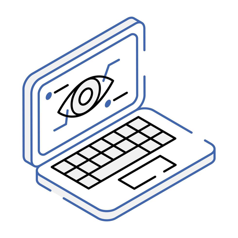 A cyber monitoring isometric icon design vector