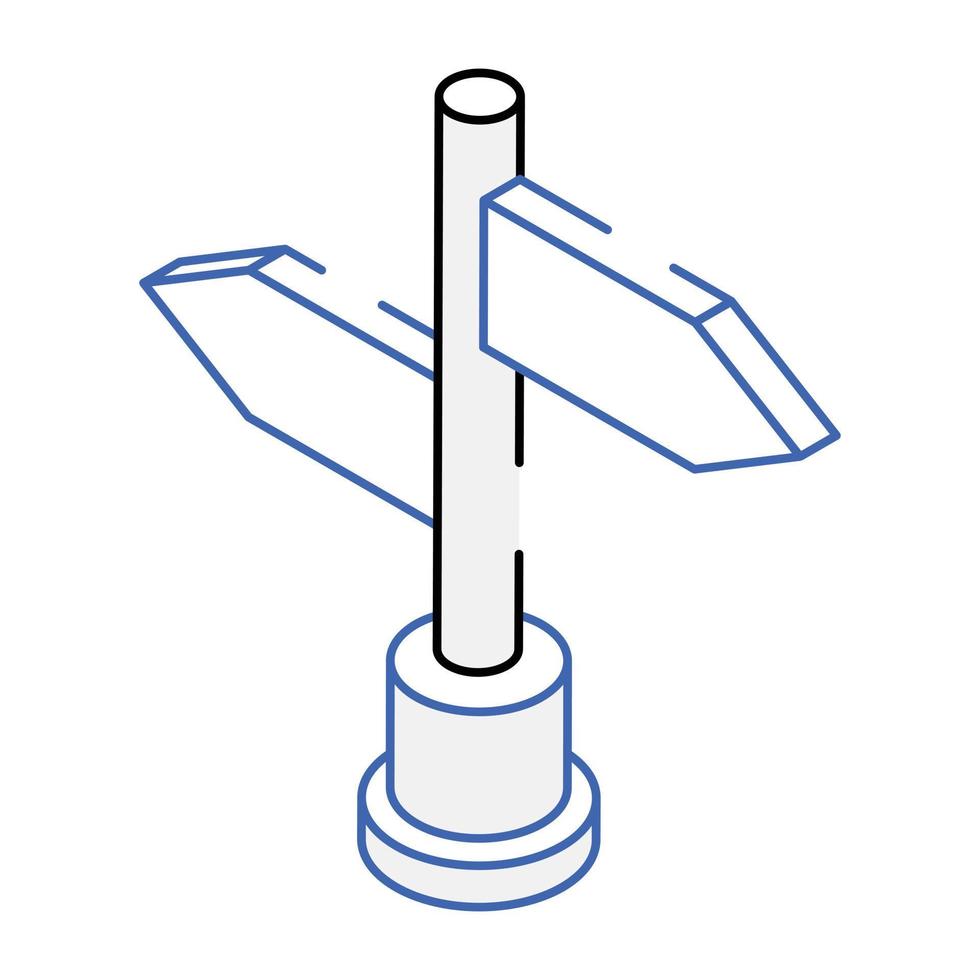 An isometric icon of signpost vector
