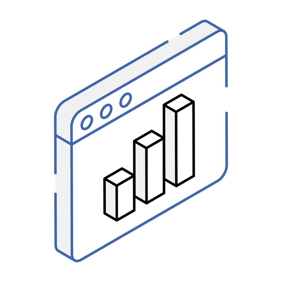 A graph plot isometric icon vector