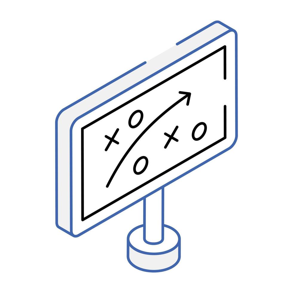 A graph plot isometric icon vector