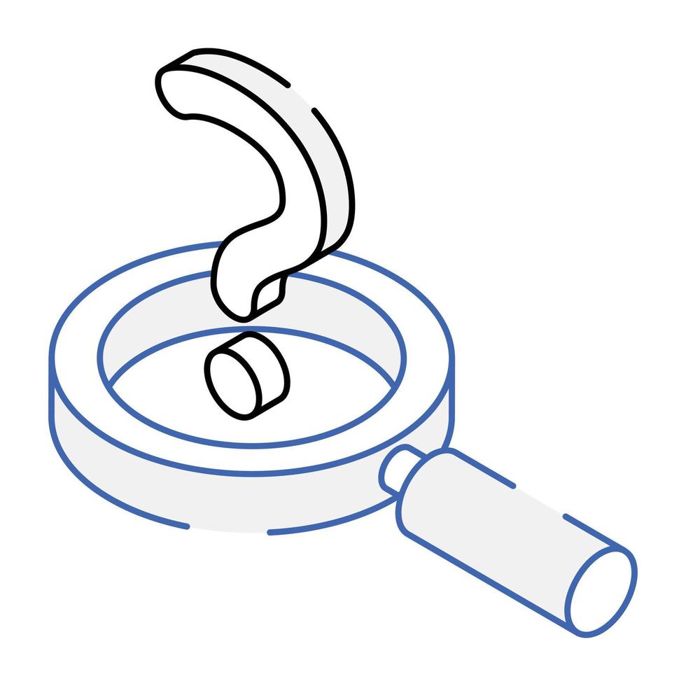 An isometric icon of search query vector