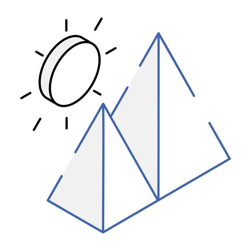 An isometric icon denoting rain, premium vector