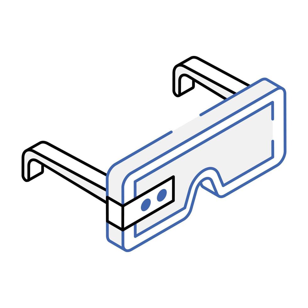 Technological vr headset vector, 3d glasses in trendy isometric icon vector