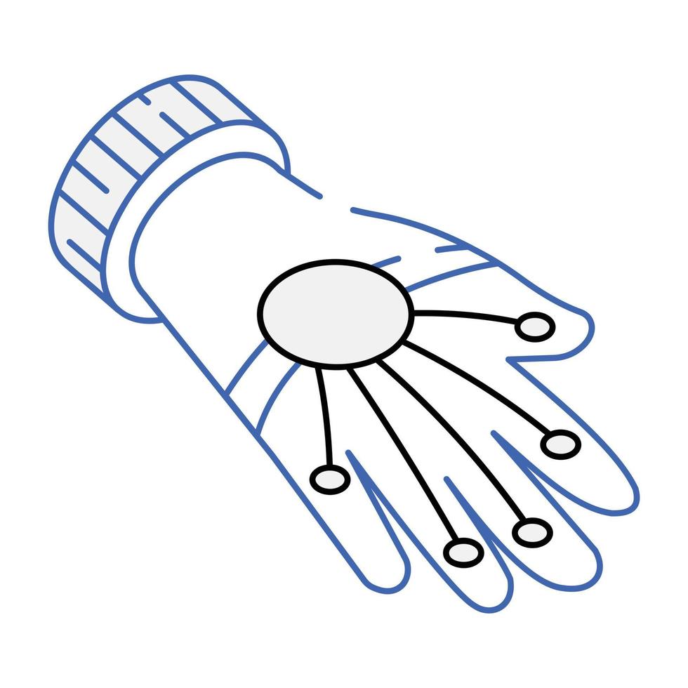 An isometric icon design of vr glove vector