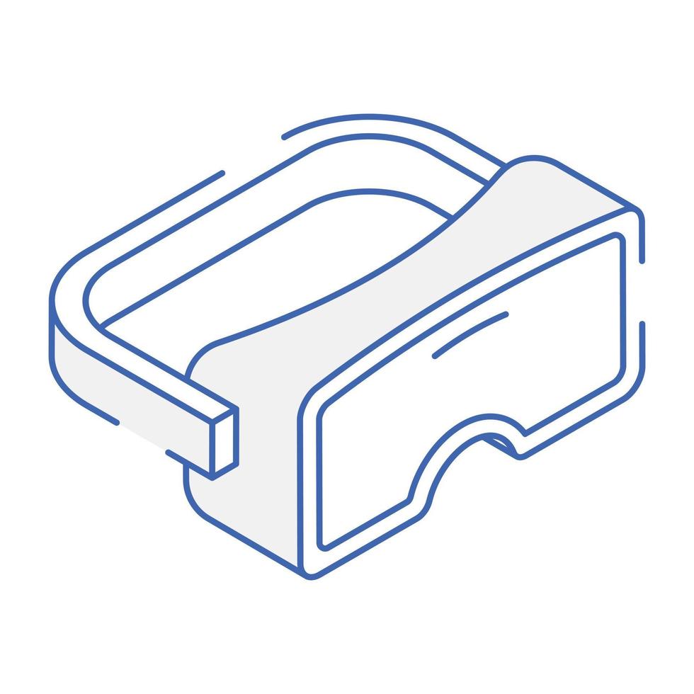 Technological vr headset vector, 3d glasses in trendy isometric icon vector