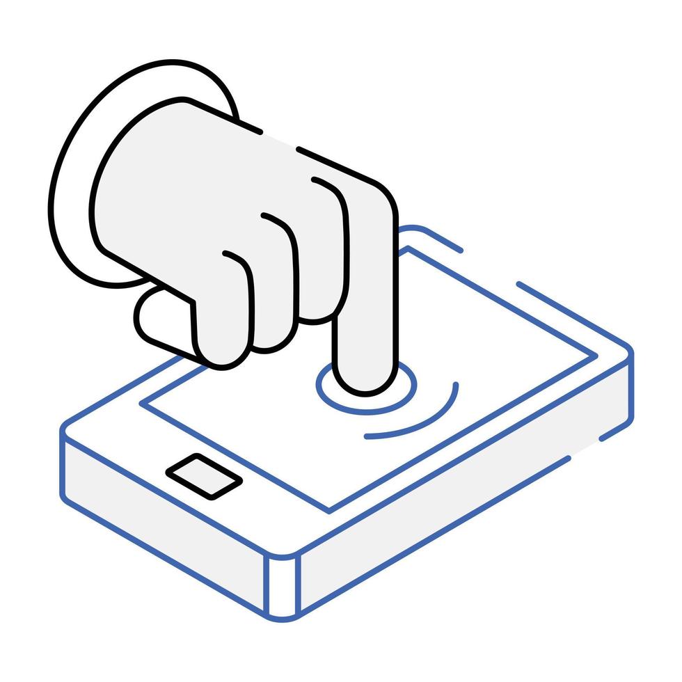 A finger touch representing interactivity vector