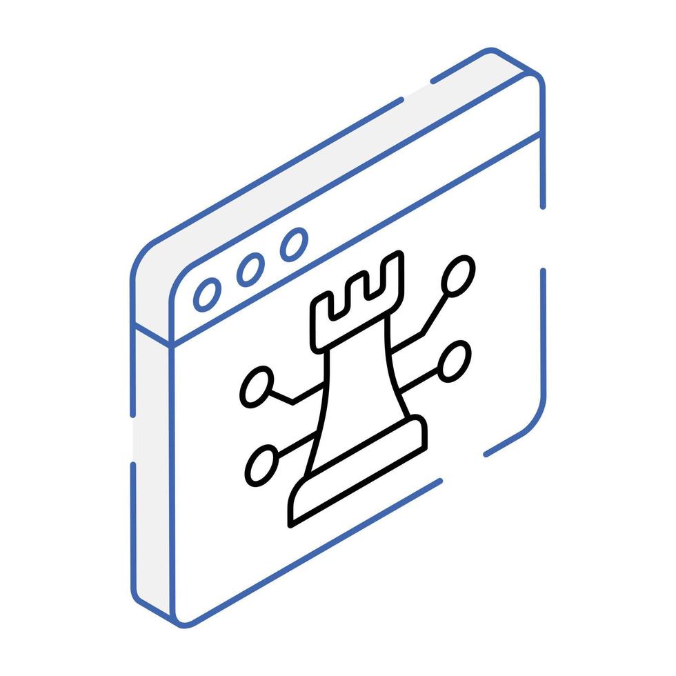 An icon of web strategy isometric design vector