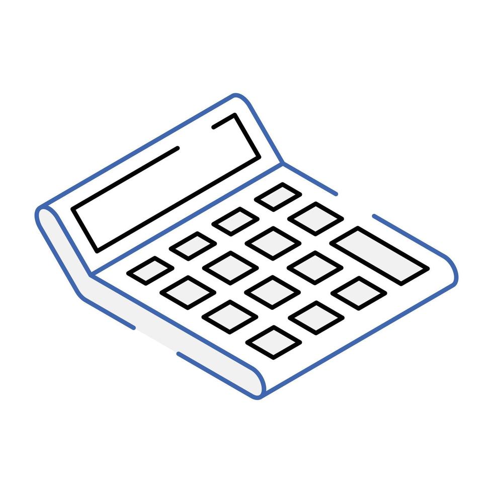 An icon of calculator isometric design vector