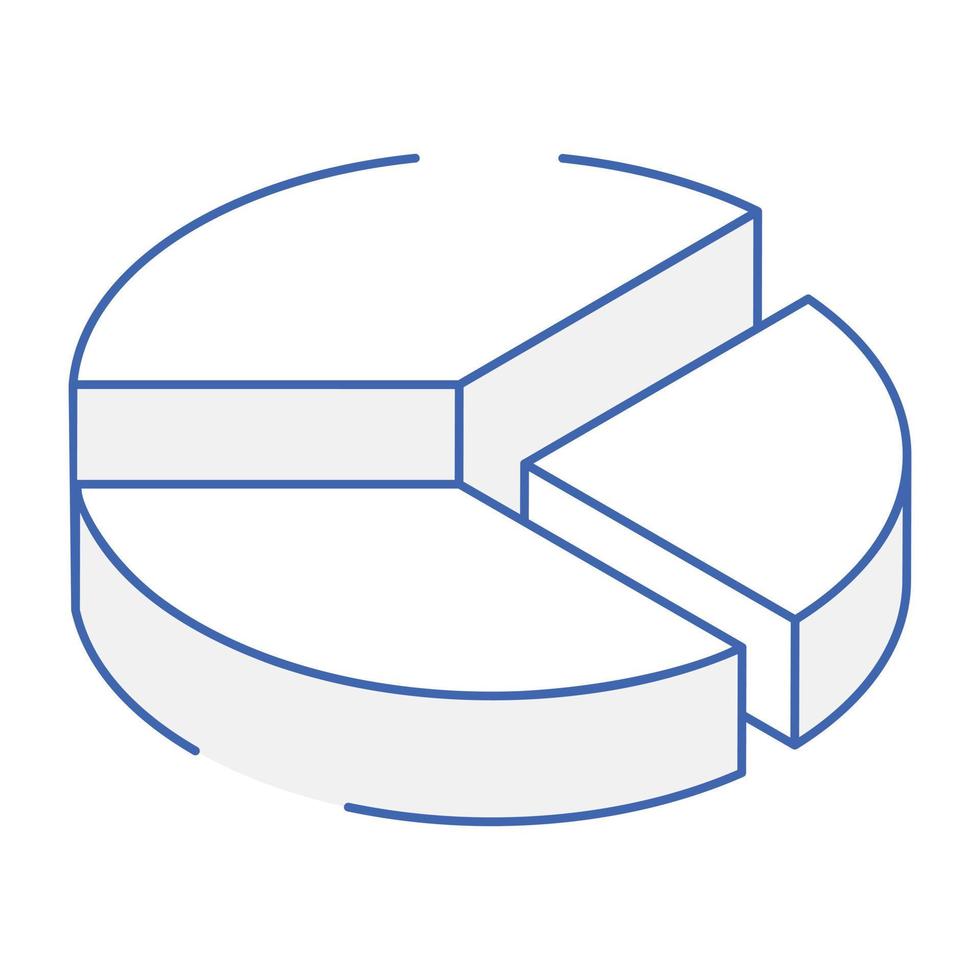 Modern isometric icon of pie chart vector