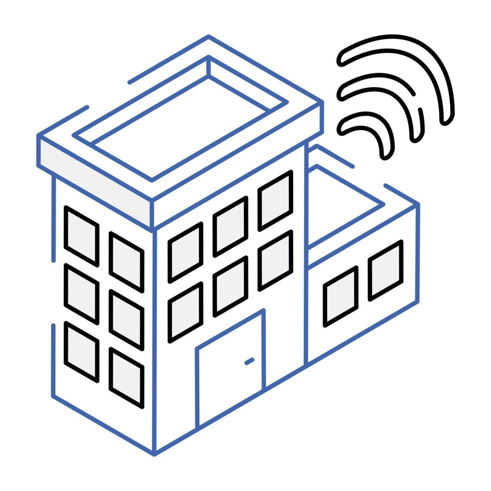 Smart city vector, skyscraper in modern isometric style vector