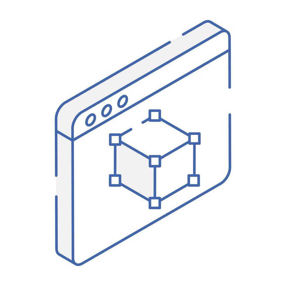 A 3d modelling isometric icon design vector