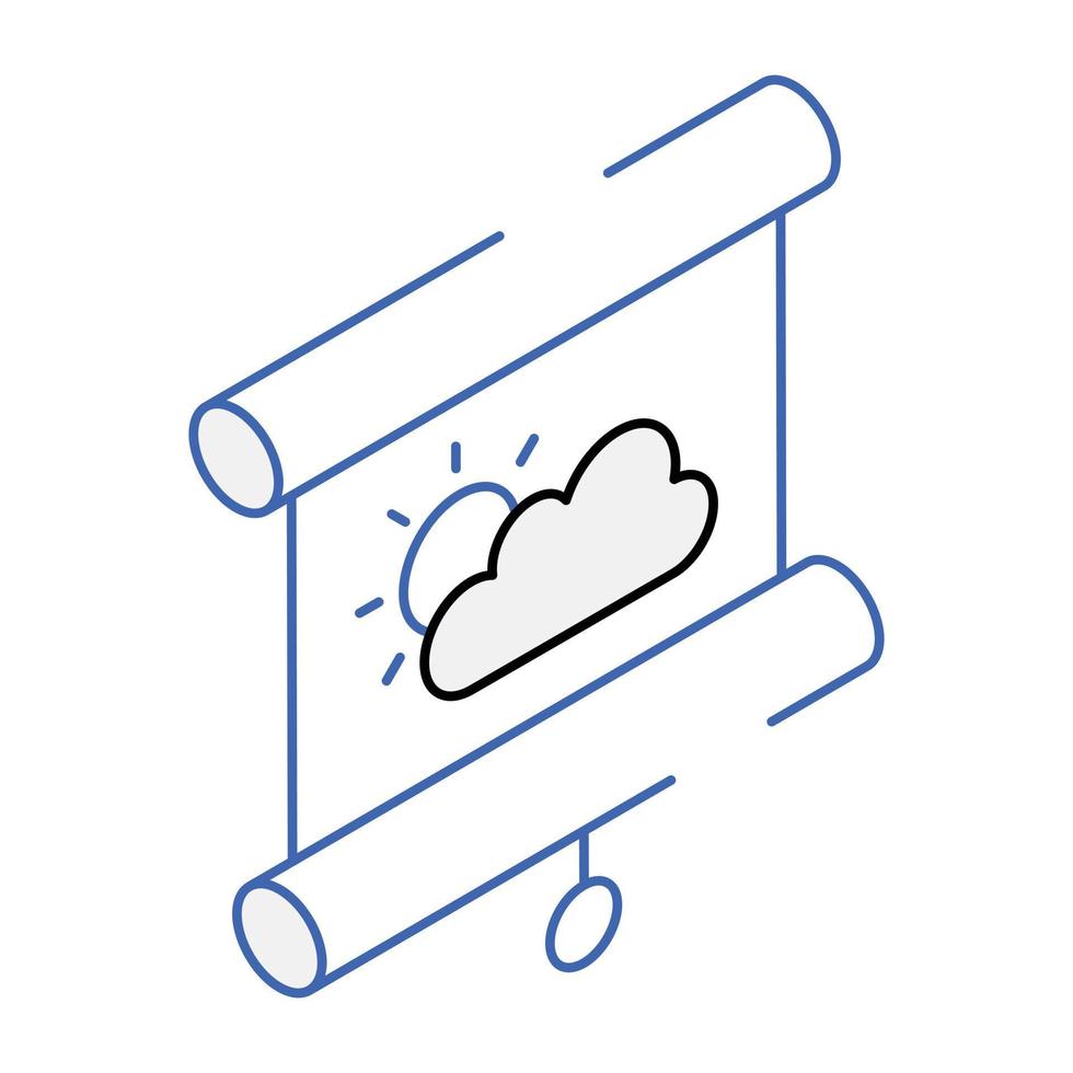 un ícono isométrico de la presentación del clima vector
