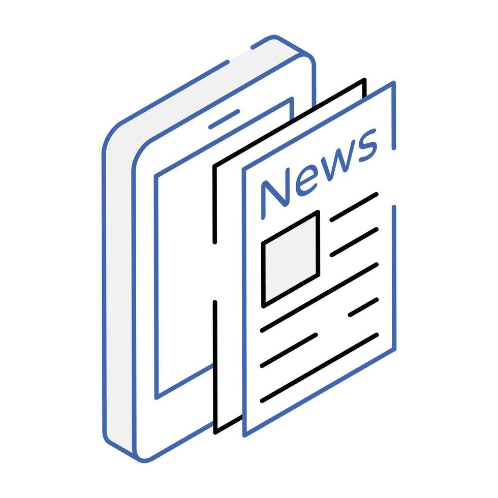 Modern isometric icon of online news vector