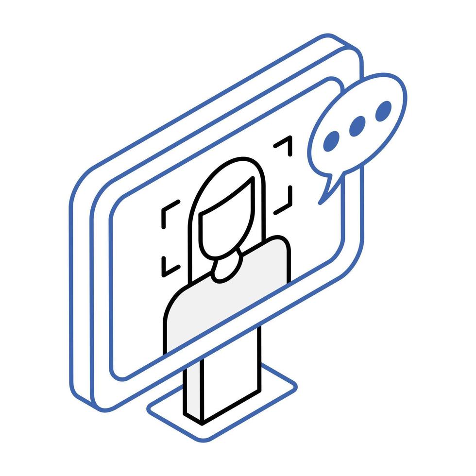 Trendy isometric icon of webinar vector