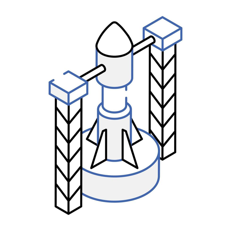 Grab this isometric icon of launch platform vector