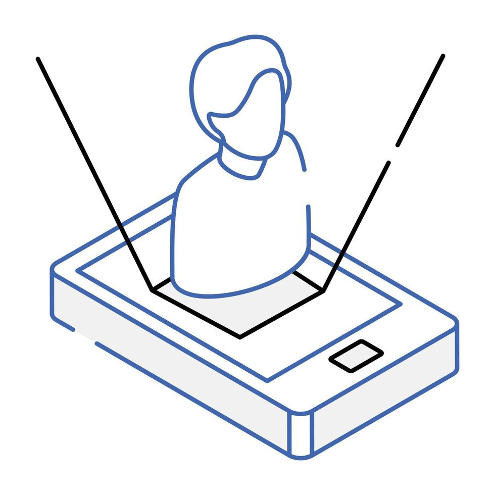 An icon of hologram isometric vector