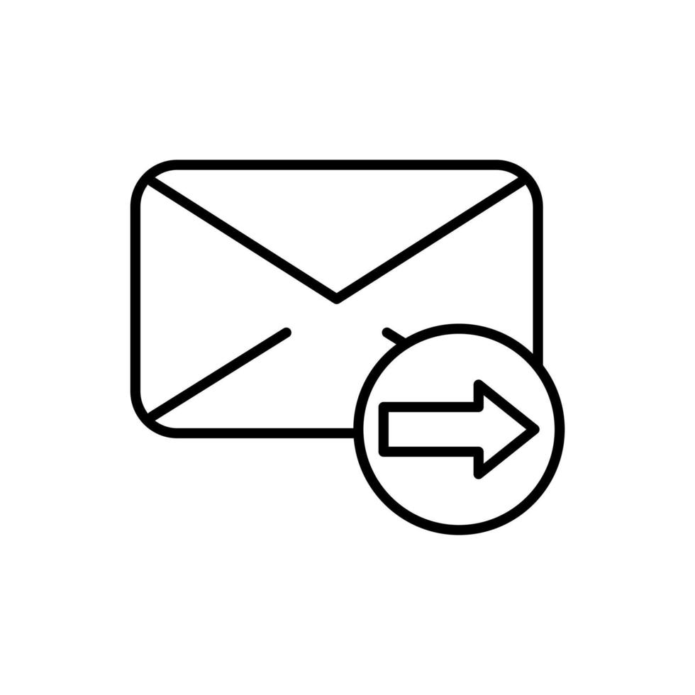 email with forward arrow icon vector