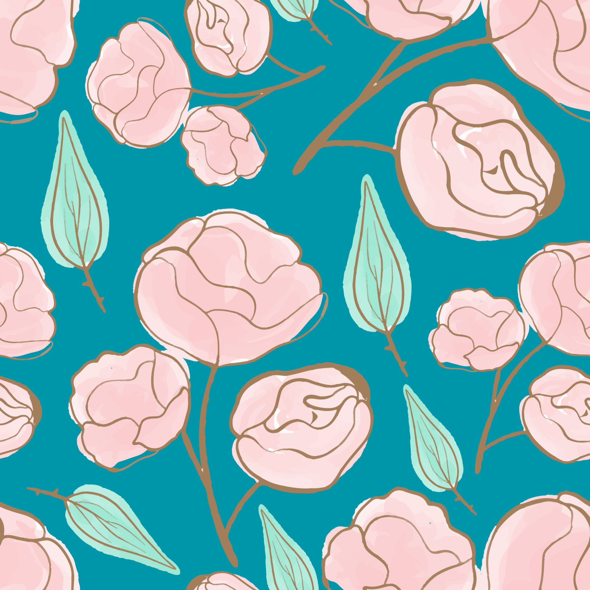 vector-seamless-summer-pattern-with-watercolor-flowers-handmade