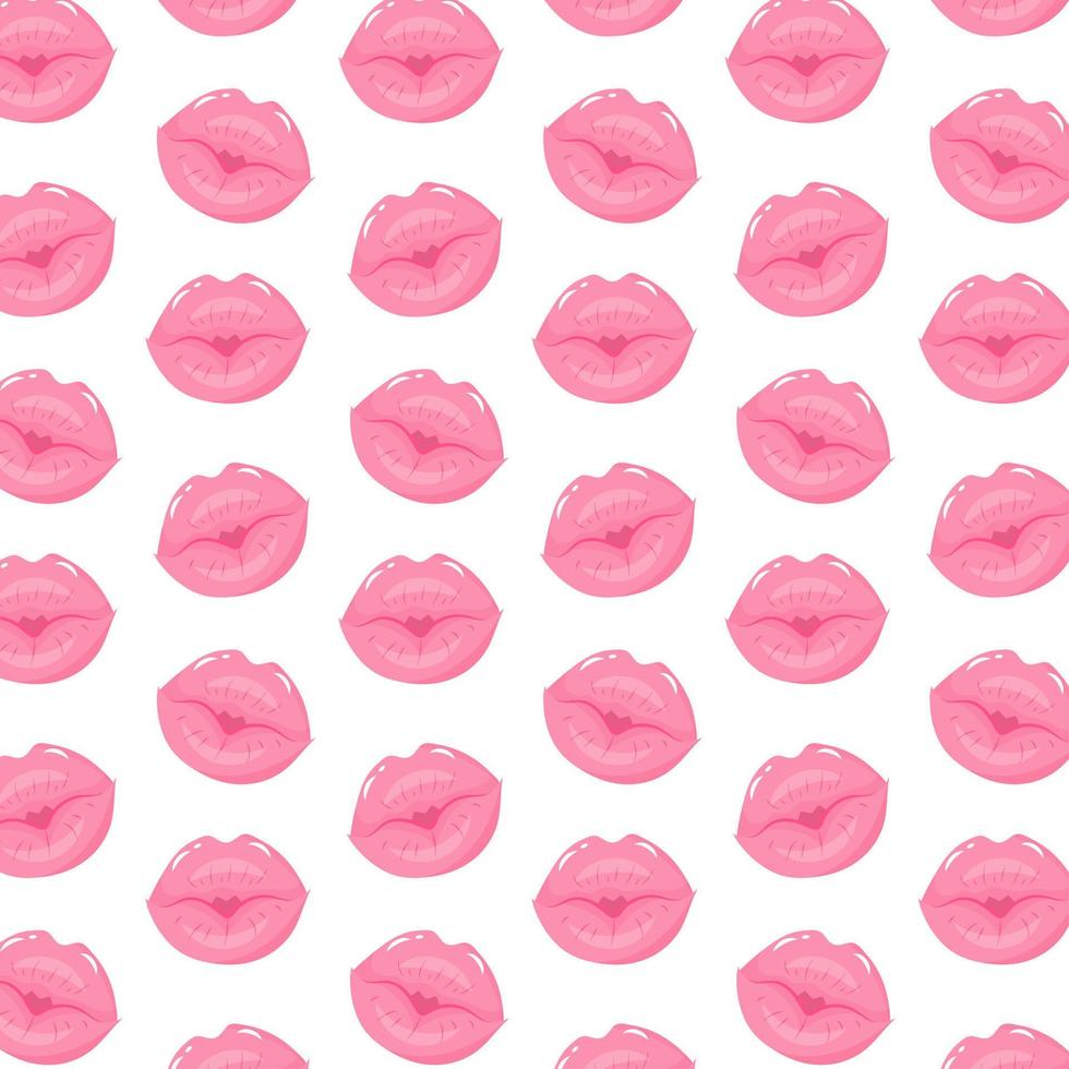 Women lips seamless pattern. World kiss day, Valentine's day. vector